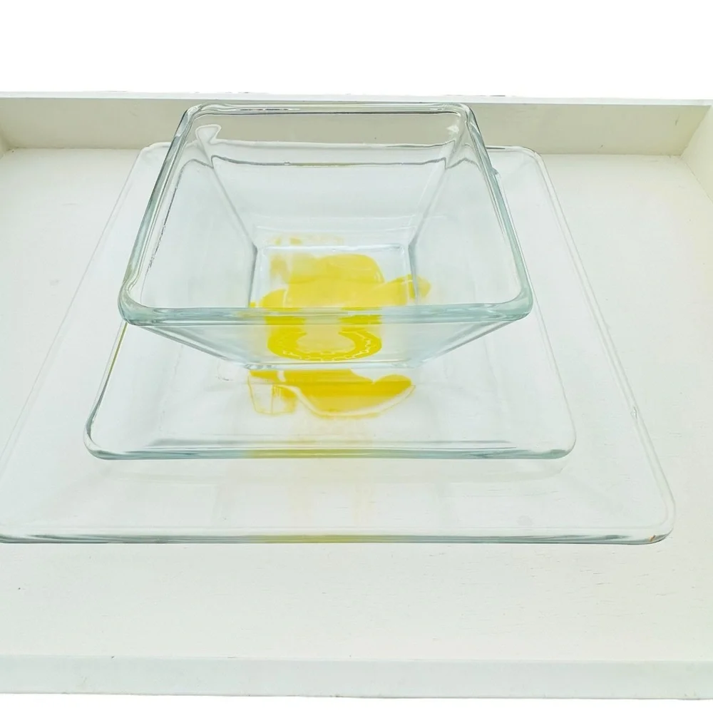 Yellow Western Themed Glass Dinnerware Set